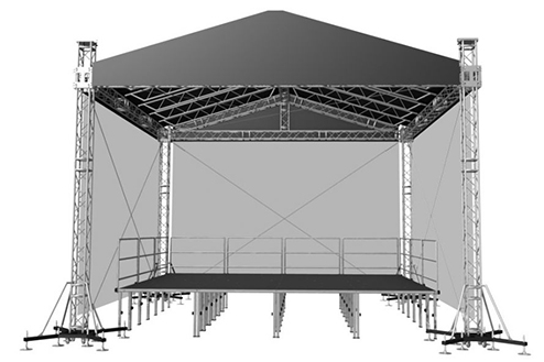 Zastřešení a pódium (stage) Milos systems